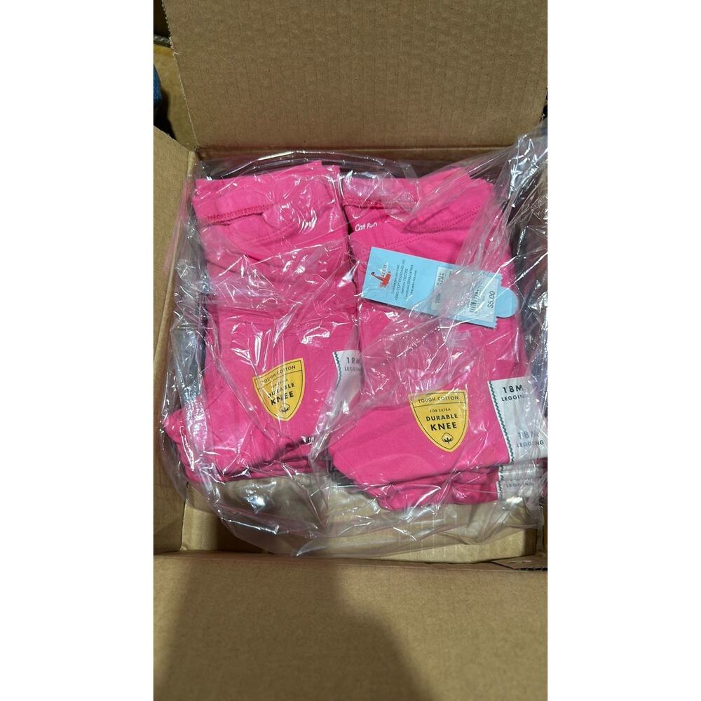 12-Pack Toddler Girls Dark Pink Leggings 18M Cotton Stretch NWT